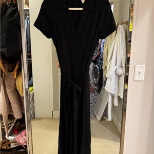 Anthropologie Black Wrap Jumpsuit
